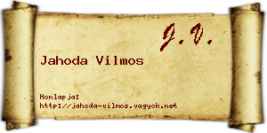 Jahoda Vilmos névjegykártya